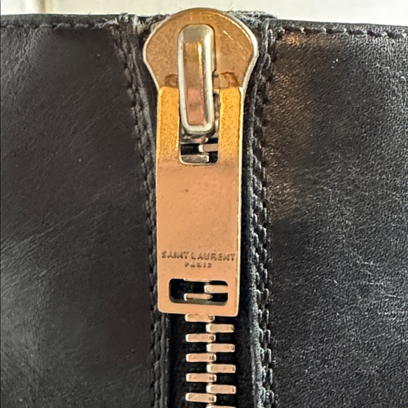 Saint Laurent Classic Black Leather Heeled Boots size 40 with box - Picture 8 of 15